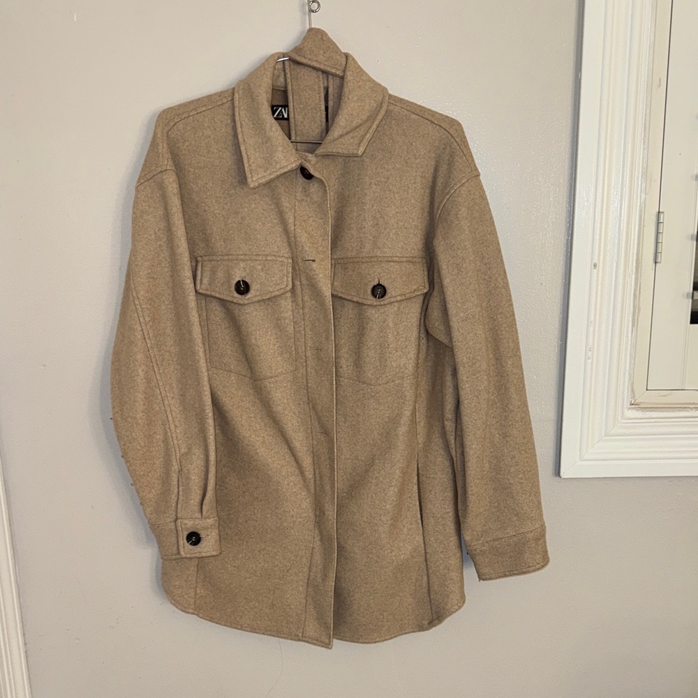 Zara Beige Utility Jacket for Women
